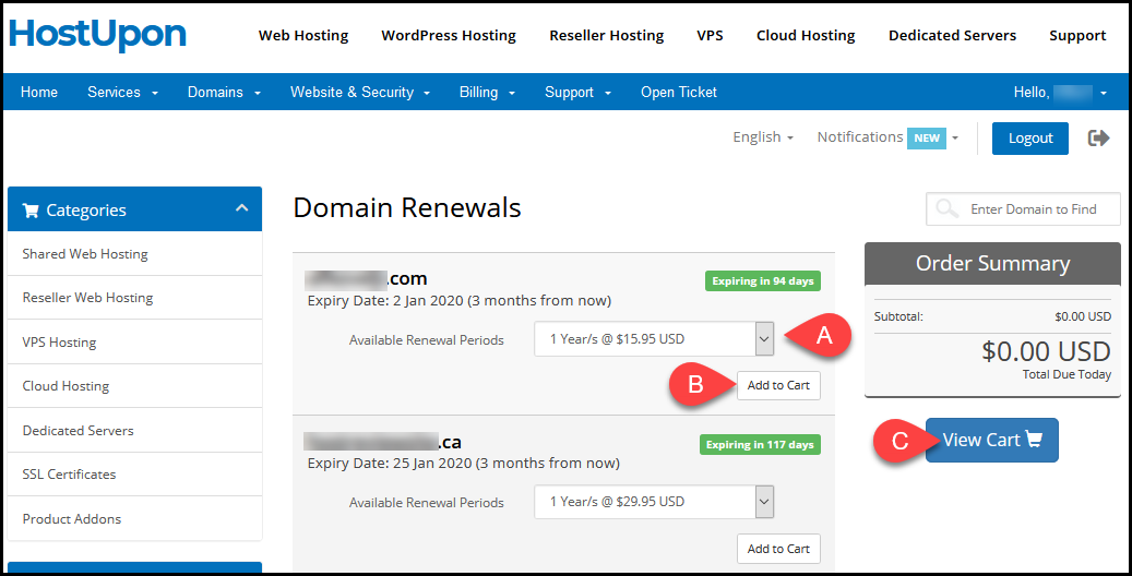 domain renewals