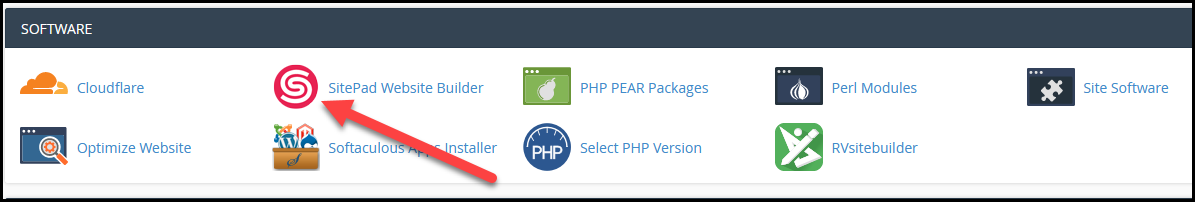 sitepad in cpanel